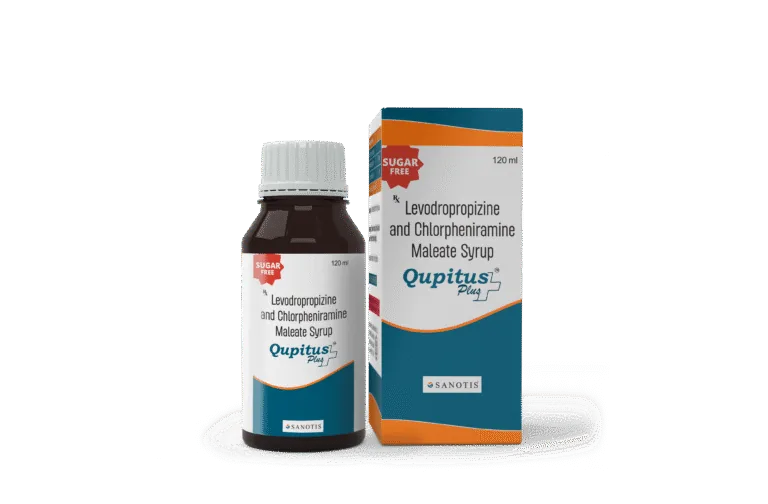 Qupitus Plus – Levodropropizine & Chlorpheniramine Maleate Syrup – sugar free by Sanotis Pharma